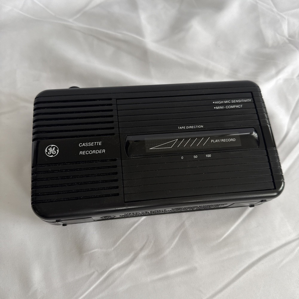 GE General Electric 3-5301B Cassette Tape Player Recorder Vintage Black Tested